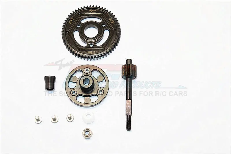 Axial Scx10 Ii (Ax90047) Aluminum Spur Gear Adapter+Steel Gear 57T - 1 Set Black 1