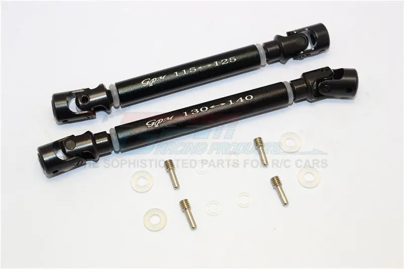 Axial Scx10 Ii (Ax90047) Steel Adjustable Main Shaft With Alloy Body - 1 Set Black 1