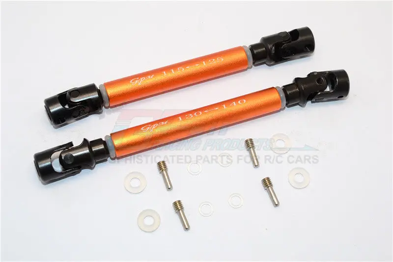 Axial Scx10 Ii (Ax90047) Steel Adjustable Main Shaft With Alloy Body - 1 Set Orange 1