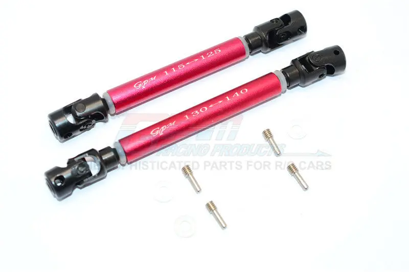 Axial Scx10 Ii (Ax90047) Steel Adjustable Main Shaft With Alloy Body - 1 Set Red 1