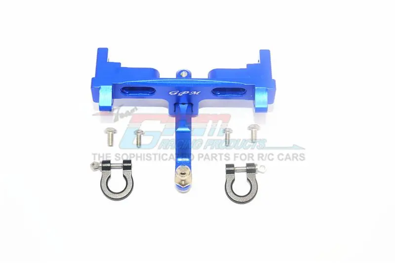Axial Scx10 Ii Umg10 (Axi90075) Aluminium Rear Bumper Mount + D-Rings + Tow Hook - 1 Set Blue 1