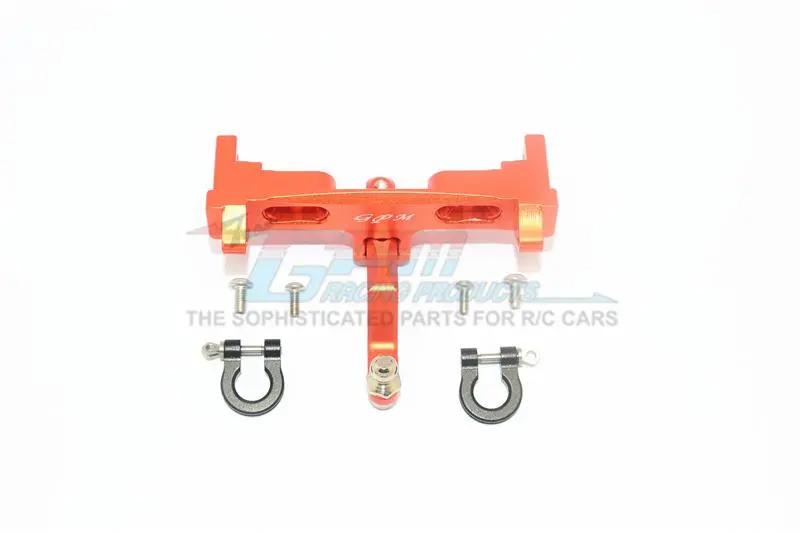 Axial Scx10 Ii Umg10 (Axi90075) Aluminium Rear Bumper Mount + D-Rings + Tow Hook - 1 Set Orange 1