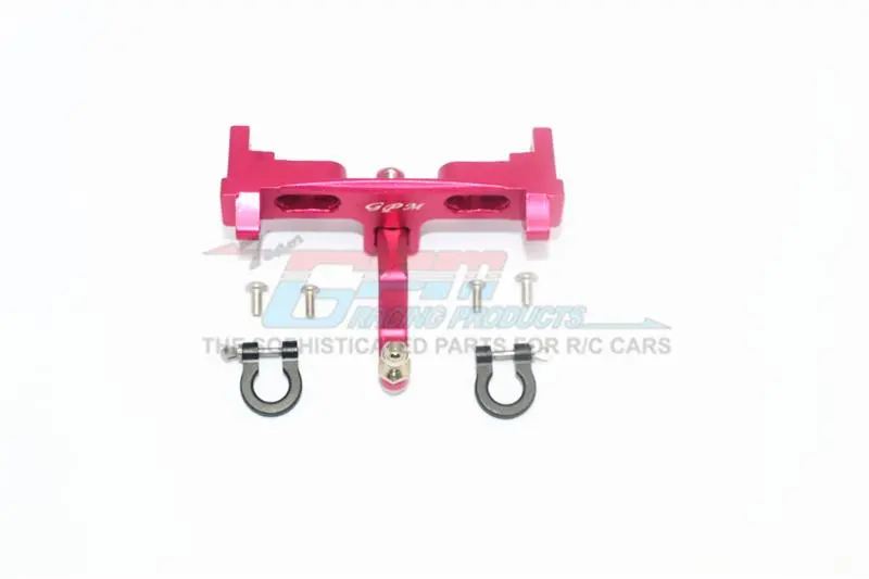 Axial Scx10 Ii Umg10 (Axi90075) Aluminium Rear Bumper Mount + D-Rings + Tow Hook - 1 Set Red 1