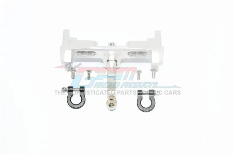 Axial Scx10 Ii Umg10 (Axi90075) Aluminium Rear Bumper Mount + D-Rings + Tow Hook - 1 Set Silver 1