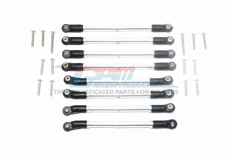 Axial Scx10 Ii Umg10 (Axi90075) Aluminum Adjustable Upper & Lower Suspension Links - 8Pc Set Silver 1
