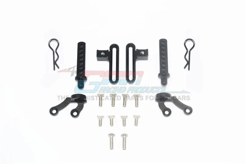 Axial Scx10 Ii Umg10 (Axi90075) Aluminum Front Body Post & Stabilizer - 18Pc Set Black 1