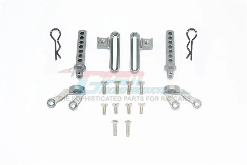 Axial Scx10 Ii Umg10 (Axi90075) Aluminum Front Body Post & Stabilizer - 18Pc Set Gray Silver 1