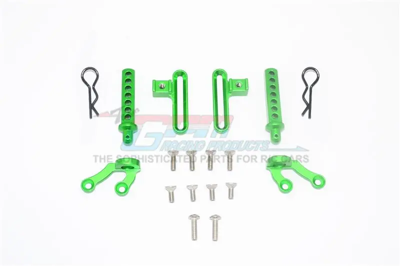 Axial Scx10 Ii Umg10 (Axi90075) Aluminum Front Body Post & Stabilizer - 18Pc Set Green 1