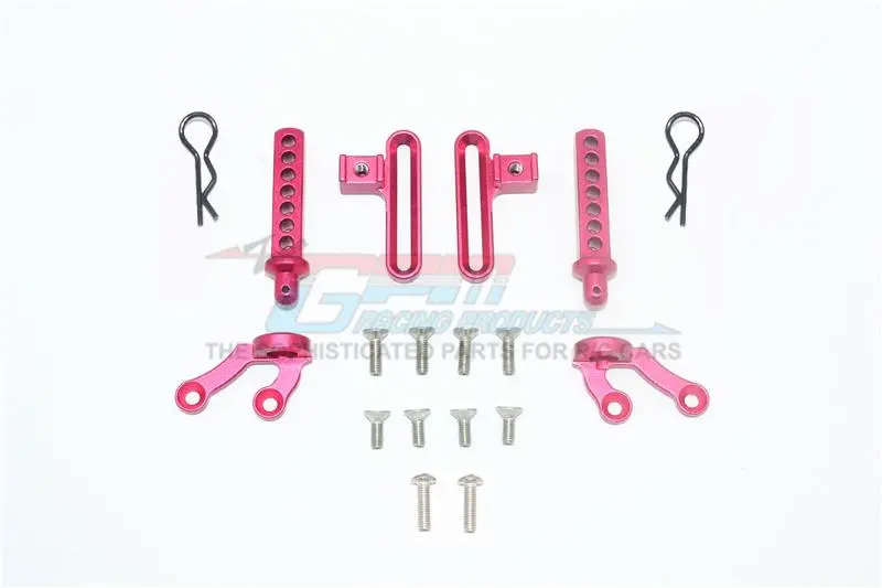 Axial Scx10 Ii Umg10 (Axi90075) Aluminum Front Body Post & Stabilizer - 18Pc Set Red 1