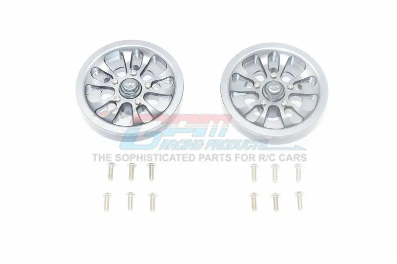 Axial Scx10 Ii Umg10 (Axi90075) Aluminum Front Or Rear 5 Lug Rim - 1Pr Set Gray Silver 1