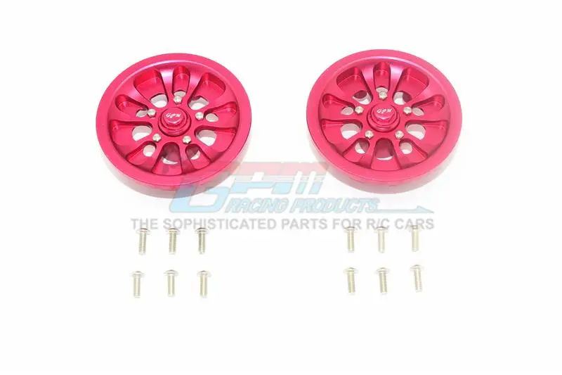 Axial Scx10 Ii Umg10 (Axi90075) Aluminum Front Or Rear 5 Lug Rim - 1Pr Set Red 1