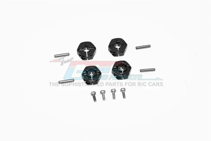 Axial Scx10 Ii Umg10 (Axi90075) Aluminum Front + Rear Hex Adapters - 4Pc Set Black 1
