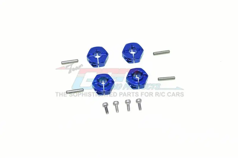 Axial Scx10 Ii Umg10 (Axi90075) Aluminum Front + Rear Hex Adapters - 4Pc Set Blue 1