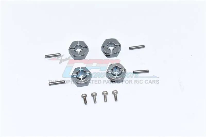 Axial Scx10 Ii Umg10 (Axi90075) Aluminum Front + Rear Hex Adapters - 4Pc Set Gray Silver 1
