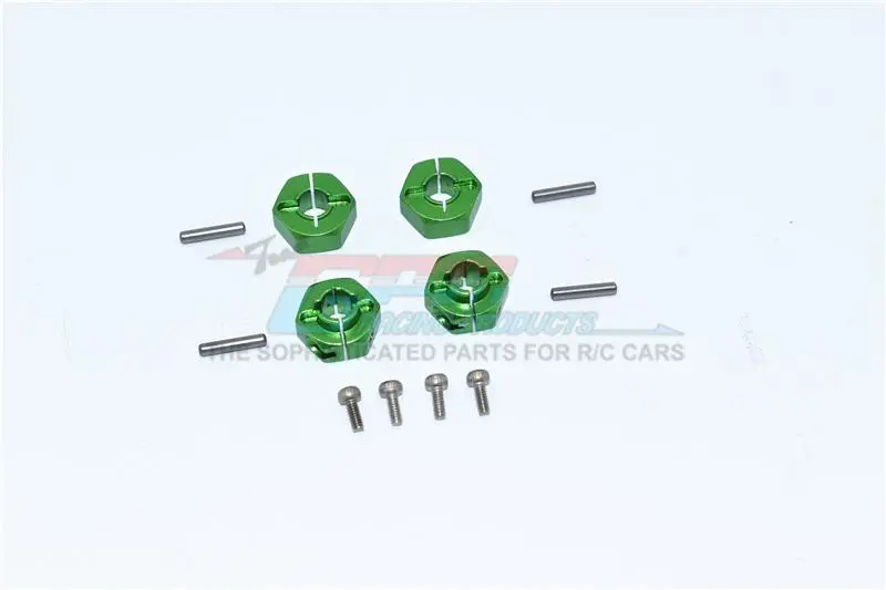 Axial Scx10 Ii Umg10 (Axi90075) Aluminum Front + Rear Hex Adapters - 4Pc Set Green 1