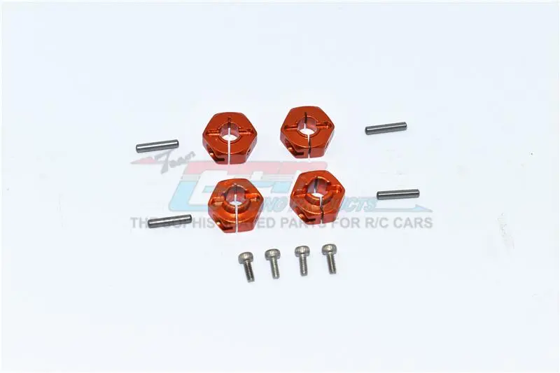 Axial Scx10 Ii Umg10 (Axi90075) Aluminum Front + Rear Hex Adapters - 4Pc Set Orange 1