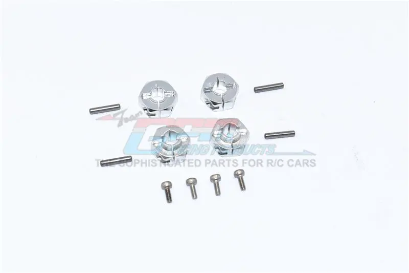 Axial Scx10 Ii Umg10 (Axi90075) Aluminum Front + Rear Hex Adapters - 4Pc Set Silver 1