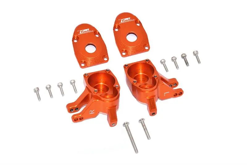 Axial Scx10 Iii Axi03007 / Capra 1.9 Utb Axi03004 Aluminum Front Knuckle Arms - 4Pc Set Orange 1