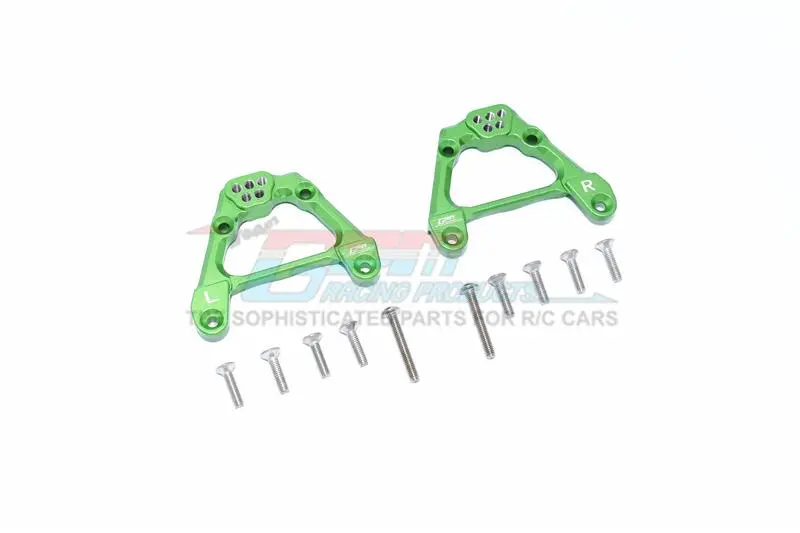 Axial Scx10 Iii Jeep Jl Wrangler (Axi03007) Aluminum Adjustable Rear Damper Mount - 2Pc Set Green 1