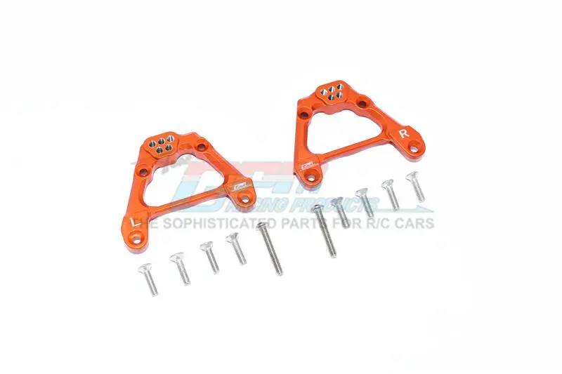 Axial Scx10 Iii Jeep Jl Wrangler (Axi03007) Aluminum Adjustable Rear Damper Mount - 2Pc Set Orange 1
