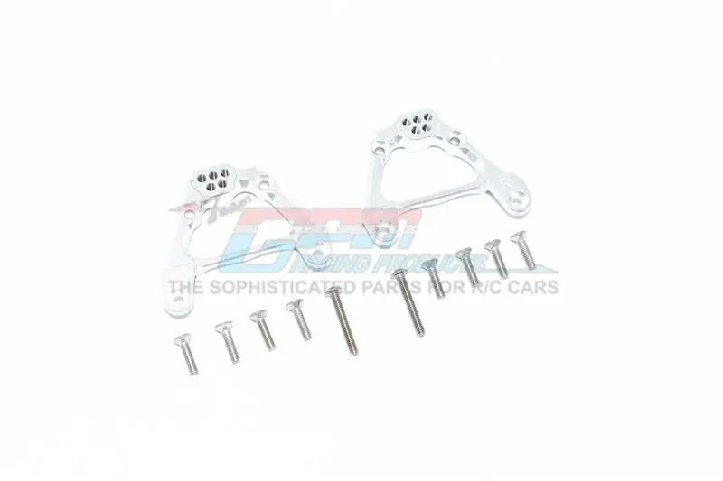 Axial Scx10 Iii Jeep Jl Wrangler (Axi03007) Aluminum Adjustable Rear Damper Mount - 2Pc Set Silver 1