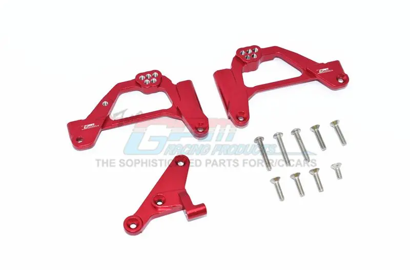Axial Scx10 Iii Jeep Jl Wrangler (Axi03007) Aluminum Front Shock Mount - 12Pc Set Red 1