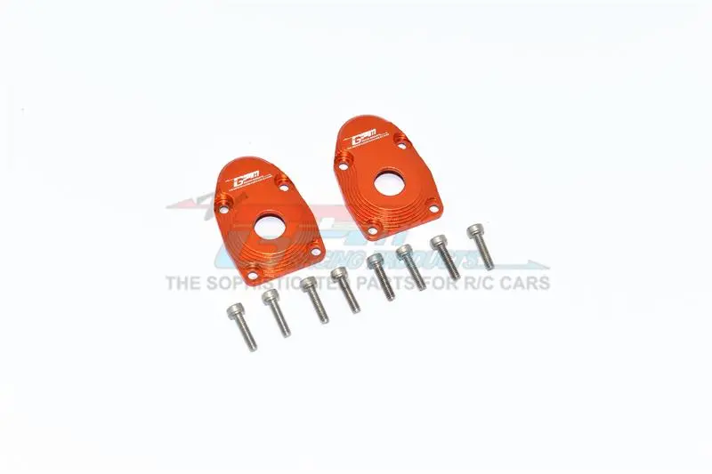 Axial Scx10 Iii Jeep Wrangler / Capra 1.9 Unlimited Trail Buggy Aluminum Outer Portal Drive Housing (Front Or Rear) - 2Pc Set Orange 1