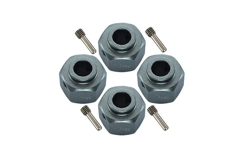 Axial Scx10 Iii Jeep Wrangler / Capra 1.9 Utb Aluminum Wheel Hex Adapters +3Mm - 4Pc Set Gray Silver 1