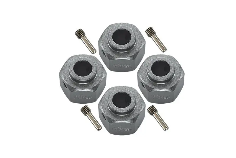 Axial Scx10 Iii Jeep Wrangler / Capra 1.9 Utb Aluminum Wheel Hex Adapters +3Mm - 4Pc Set Silver 1