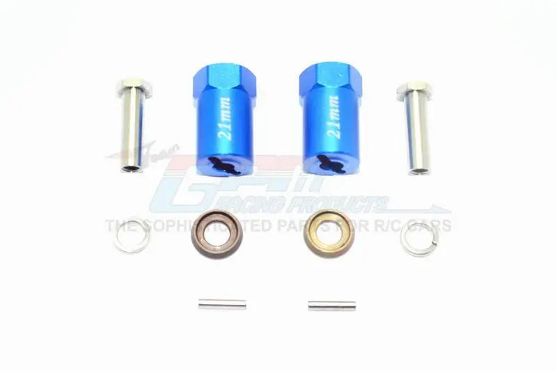 Axial Scx10 & Scx10 Ii Aluminum Hex Adapter 21Mm Thick - 1Pr Set Blue 1