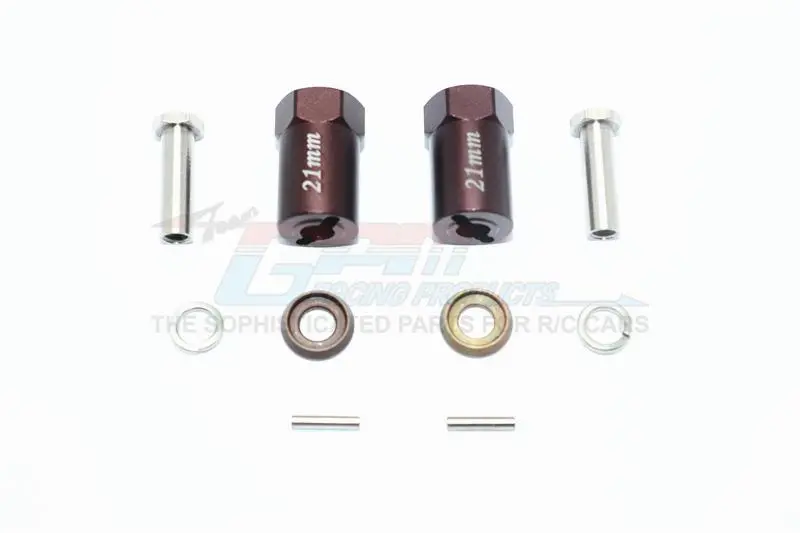 Axial Scx10 & Scx10 Ii Aluminum Hex Adapter 21Mm Thick - 1Pr Set Brown 1