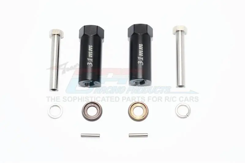 Axial Scx10 & Scx10 Ii Aluminum Hex Adapter 31Mm Thick - 1Pr Set Black 1