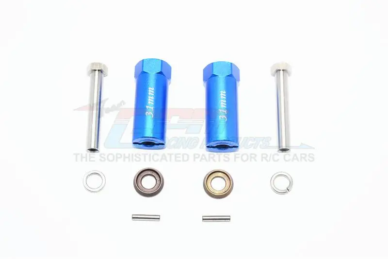 Axial Scx10 & Scx10 Ii Aluminum Hex Adapter 31Mm Thick - 1Pr Set Blue 1