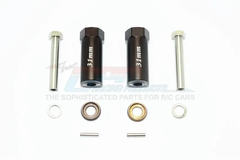 Axial Scx10 & Scx10 Ii Aluminum Hex Adapter 31Mm Thick - 1Pr Set Brown 1