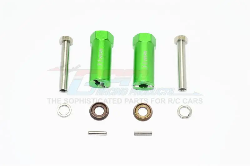 Axial Scx10 & Scx10 Ii Aluminum Hex Adapter 31Mm Thick - 1Pr Set Green 1