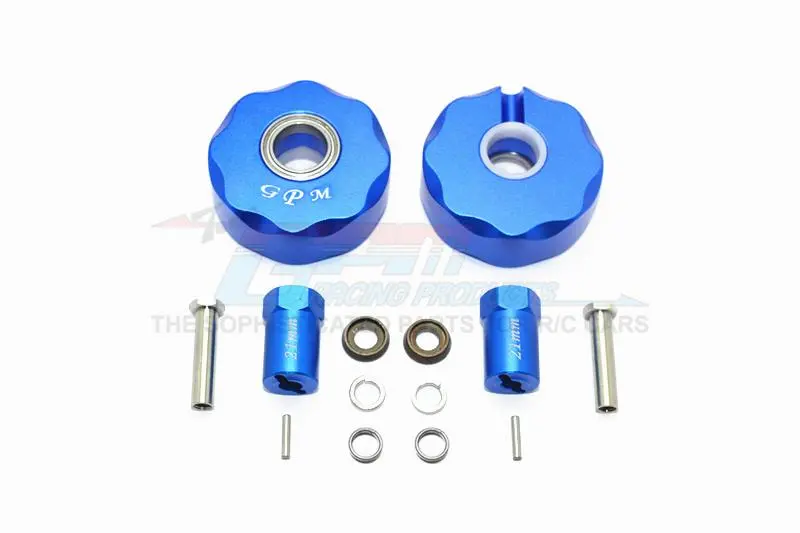 Axial Scx10 & Scx10 Ii Aluminum Pendulum Wheel Knuckle Axle Weight + 21Mm Hex Adapter - 1Pr Set Blue 1