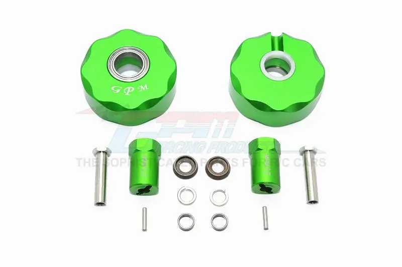 Axial Scx10 & Scx10 Ii Aluminum Pendulum Wheel Knuckle Axle Weight + 21Mm Hex Adapter - 1Pr Set Green 1