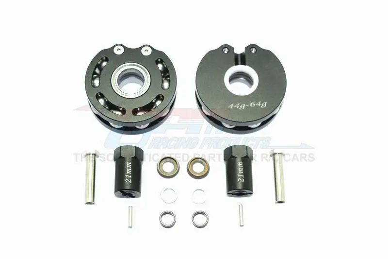 Axial Scx10 & Scx10 Ii Aluminum Rolling Beads Pendulum Wheel Knuckle Axle Weight + 21Mm Hex Adapter - 1Pr Set Black 1