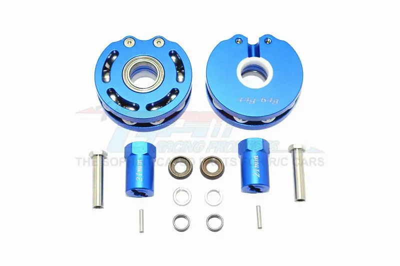 Axial Scx10 & Scx10 Ii Aluminum Rolling Beads Pendulum Wheel Knuckle Axle Weight + 21Mm Hex Adapter - 1Pr Set Blue 1