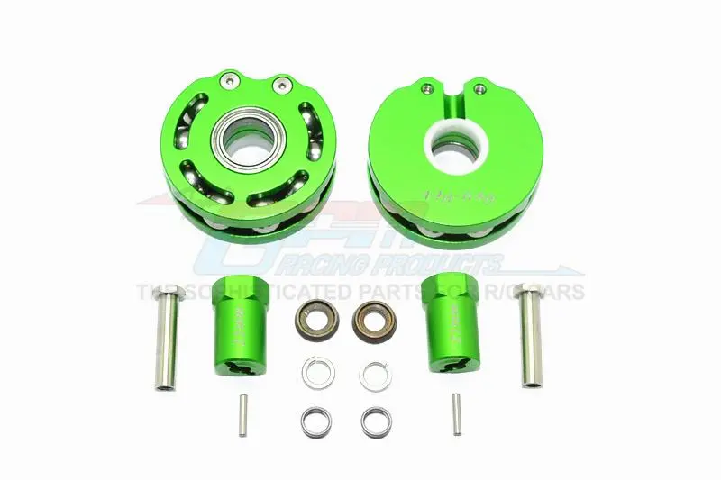 Axial Scx10 & Scx10 Ii Aluminum Rolling Beads Pendulum Wheel Knuckle Axle Weight + 21Mm Hex Adapter - 1Pr Set Green 1