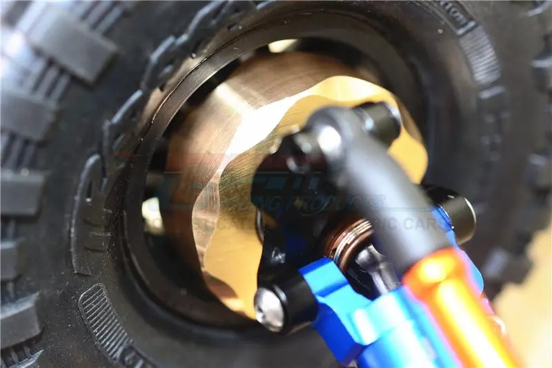 Axial Scx10 & Scx10 Ii Brass Pendulum Wheel Knuckle Axle Weight + 21Mm Hex Adapter - 1Pr Set 2