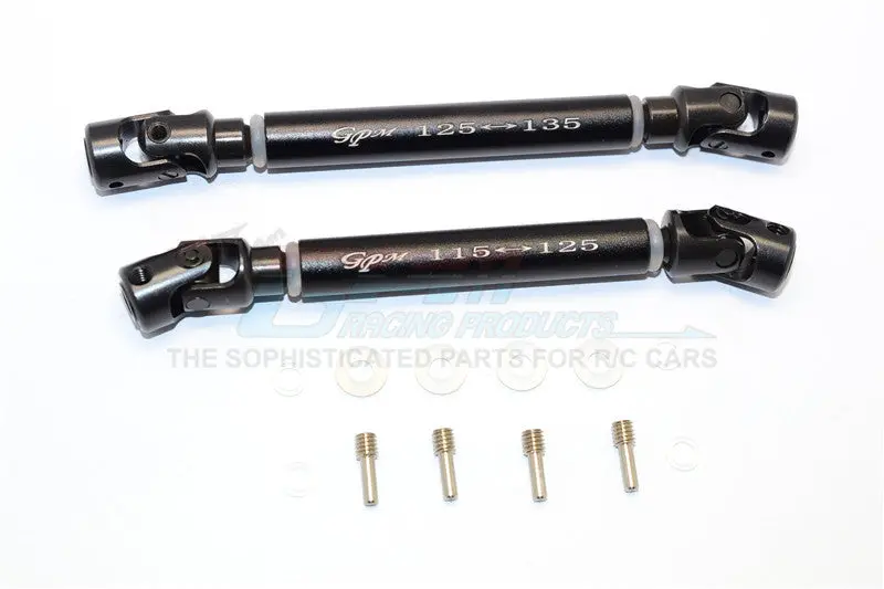 Axial Scx10 Steel Adjustable Main Shaft With Aluminum Body - 1Pr Set Black 1