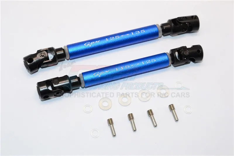 Axial Scx10 Steel Adjustable Main Shaft With Aluminum Body - 1Pr Set Blue 1