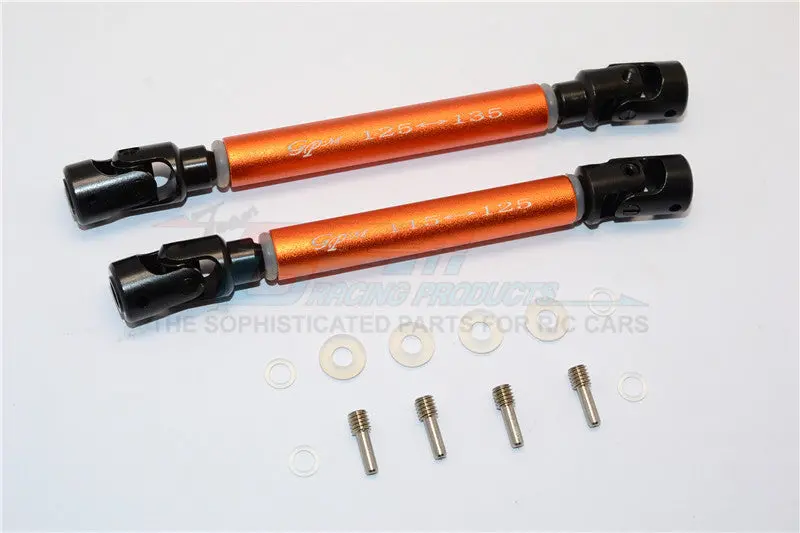 Axial Scx10 Steel Adjustable Main Shaft With Aluminum Body - 1Pr Set Orange 1