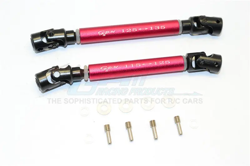 Axial Scx10 Steel Adjustable Main Shaft With Aluminum Body - 1Pr Set Red 1