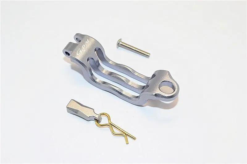 Axial Smt10 Grave Digger (Ax90055) Aluminum Battery Mount - 1 Set Gray Silver 1