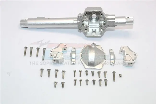 Axial Smt10 Grave Digger (Ax90055) Aluminum Front Or Rear Axle Housing Assembly - 6Pc Set Silver 1