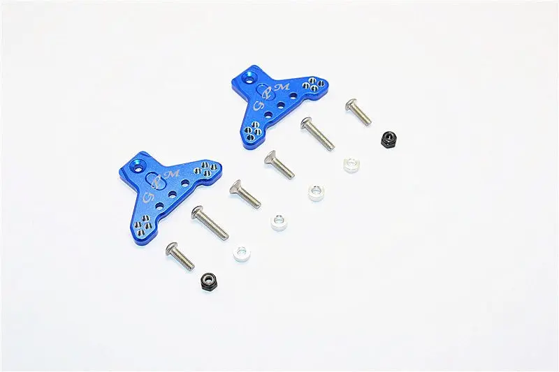 Axial Smt10 Grave Digger (Ax90055) Aluminum Front/Rear Adjustable Shock Mount - 1Pr Set Blue 1