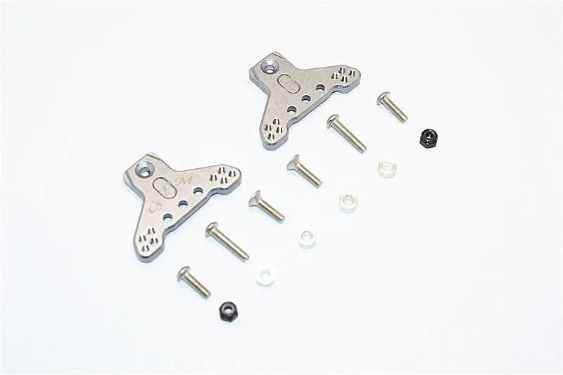 Axial Smt10 Grave Digger (Ax90055) Aluminum Front/Rear Adjustable Shock Mount - 1Pr Set Gray Silver 1