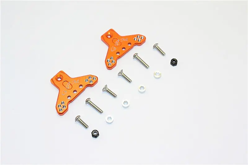 Axial Smt10 Grave Digger (Ax90055) Aluminum Front/Rear Adjustable Shock Mount - 1Pr Set Orange 1